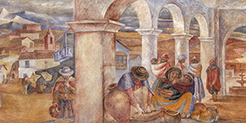Pintura Mercado colla o Mercado del altiplano de Antonio Berni